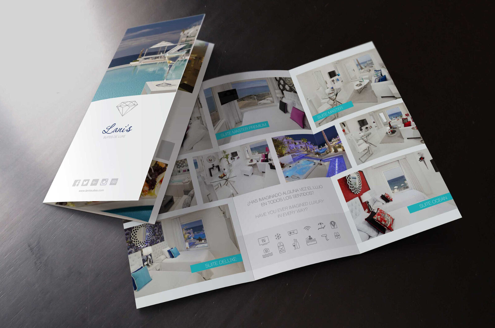 Diseño de Tríptico: Elegancia para Hotel Lani's Suites De Luxe