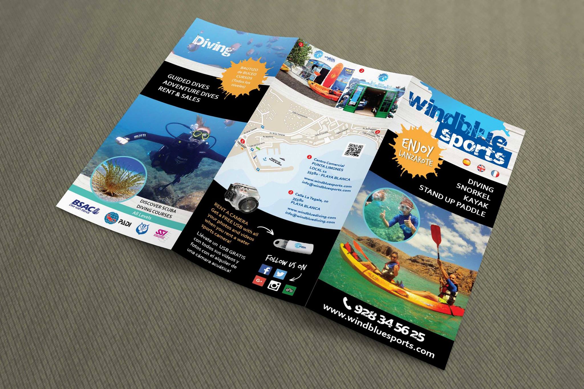 Diseño de Trípticos: Estrategia de Marketing para Windblue Sports